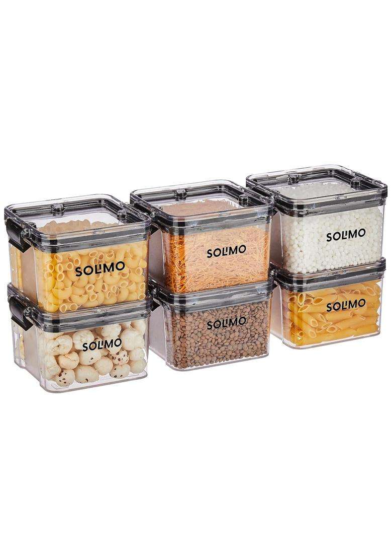 Solimo Amazon Brand Solimo Plastic Multipurpose Containers for Kitchen | 400 ml | 13.5 fl oz | 6-Piece Set - Indya