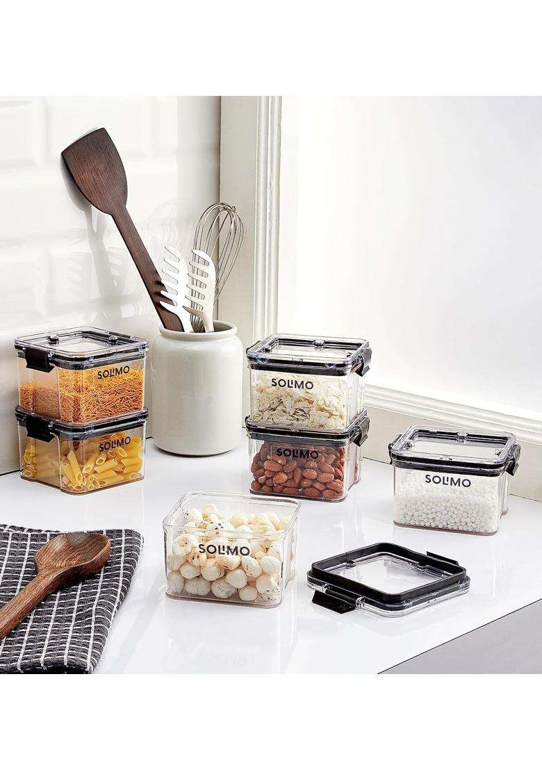 Solimo Amazon Brand Solimo Plastic Multipurpose Containers for Kitchen | 400 ml | 13.5 fl oz | 6-Piece Set - Indya