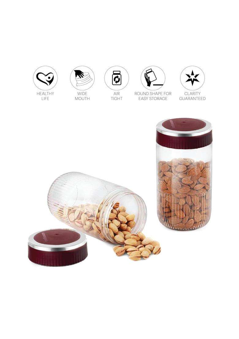 CELLO Mint Storage Canister for Kitchen | 1000 ml | 33.8 fl oz | 2-Piece Set | With Lid | Food Safe - Indya