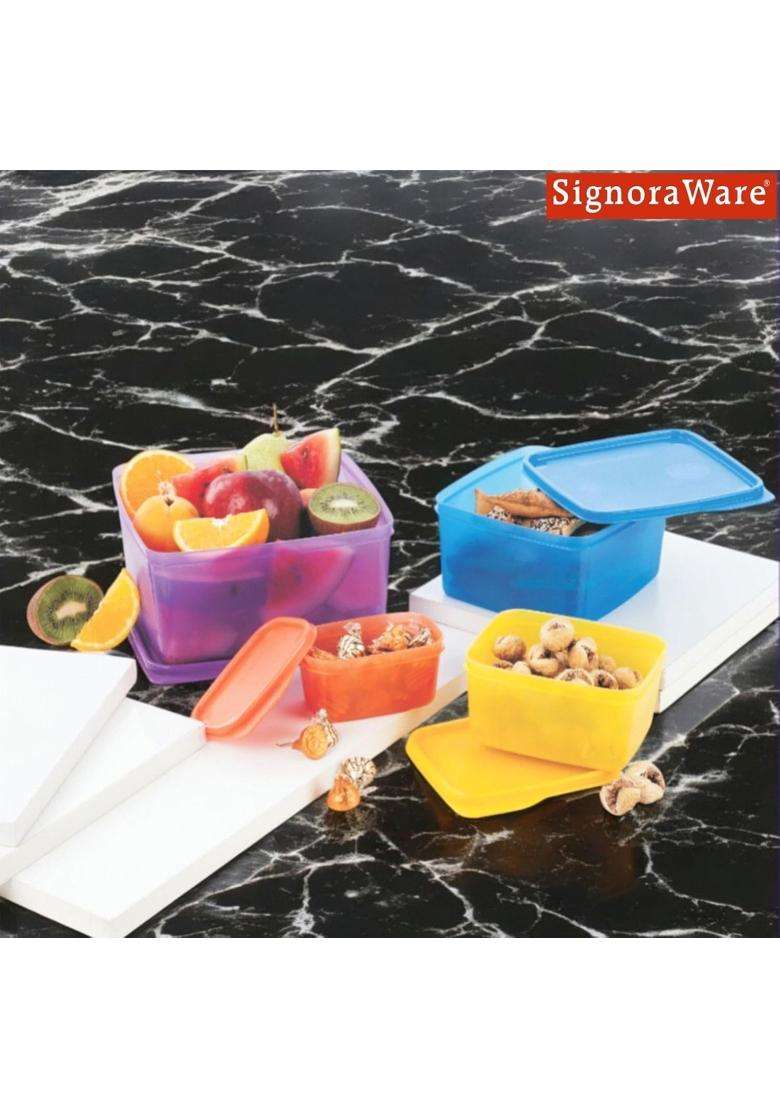 SIGNORA WARE Signoraware Family Fresh Tab BPA Free Plastic Containers Set | 2.5 L | 2.6 Qt | Microwave Safe | Leak Proof - Indya