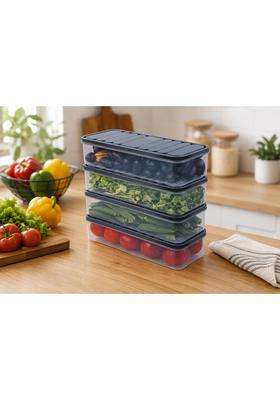Clazkit Airtight Plastic Storage Containers Set for Kitchen | 1200 ml | 40.6 fl oz | Pack of 4 | Leak Proof