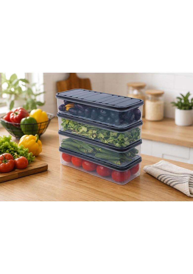 Clazkit Airtight Plastic Storage Containers Set for Kitchen | 1200 ml | 40.6 fl oz | Pack of 4 | Leak Proof - Indya