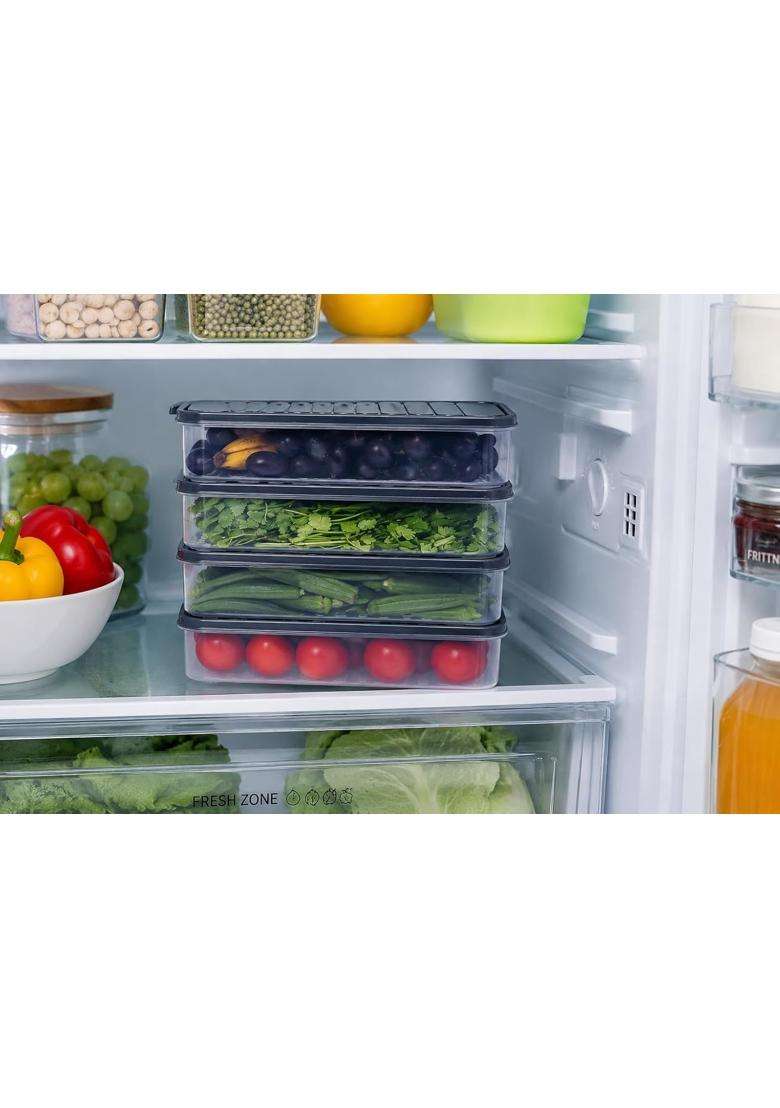 Clazkit Airtight Plastic Storage Containers Set for Kitchen | 1200 ml | 40.6 fl oz | Pack of 4 | Leak Proof - Indya