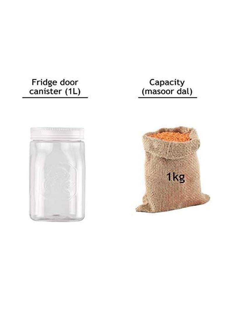 CELLO Fridge Door Canister Pcs | 1000 ml | 33.8 fl oz | 6-Piece Set | BPA Free | Food Safe - Indya
