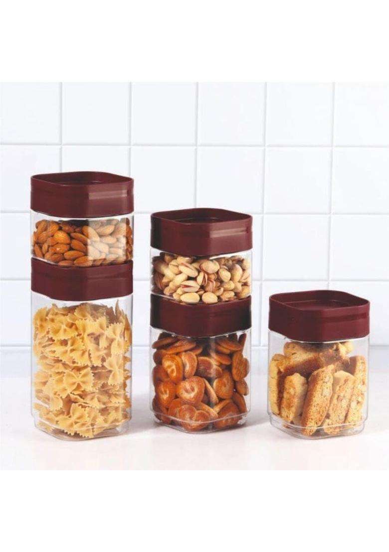 CELLO Modustack Square Storage Containers | 300 ml | 10.1 fl oz | 3-Piece Set | Food Safe - Indya