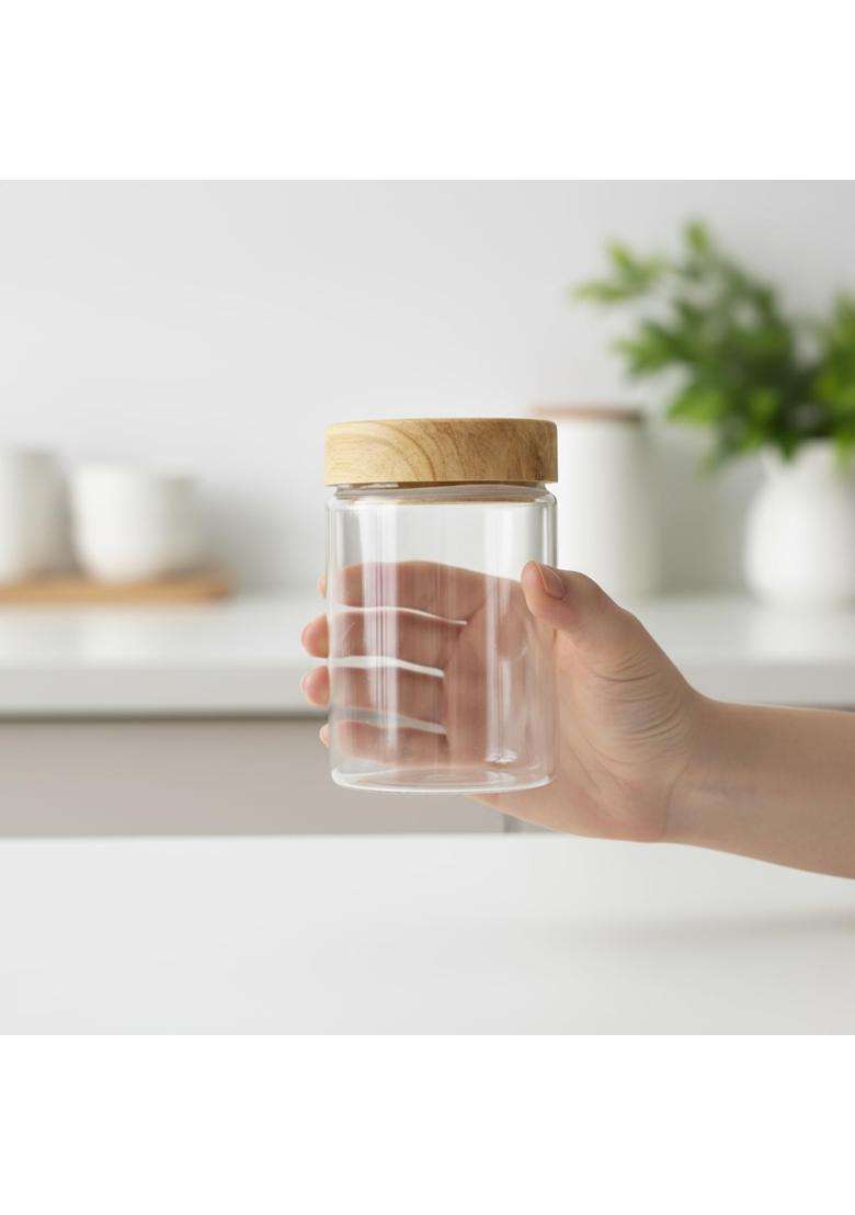 PEARLPET Coral Airtight Transparent Plastic Jars | 300 ml | 10.1 fl oz | 6-Piece Set | BPA Free | Leak Proof | Food Safe - Indya