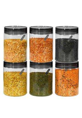 PEARLPET Plastic Containers for Kitchen Storage | 1000 ml | 33.8 fl oz | 6-Piece Set | BPA Free