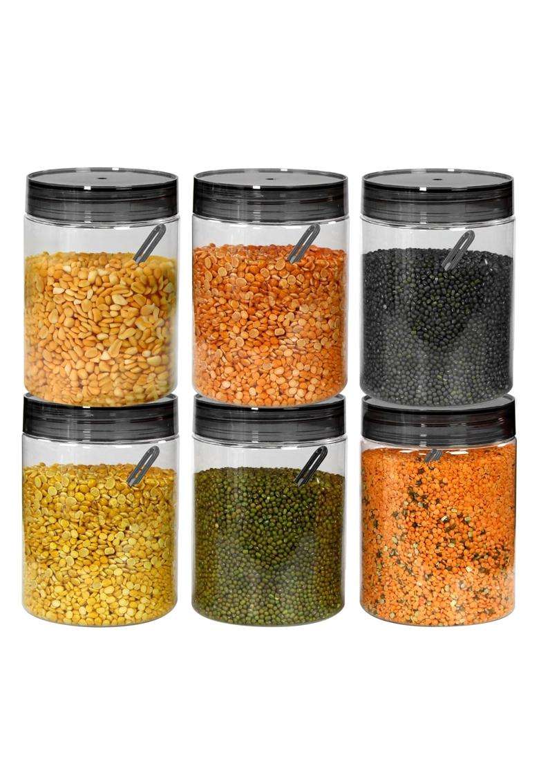 PEARLPET Plastic Containers for Kitchen Storage | 1000 ml | 33.8 fl oz | 6-Piece Set | BPA Free - Indya