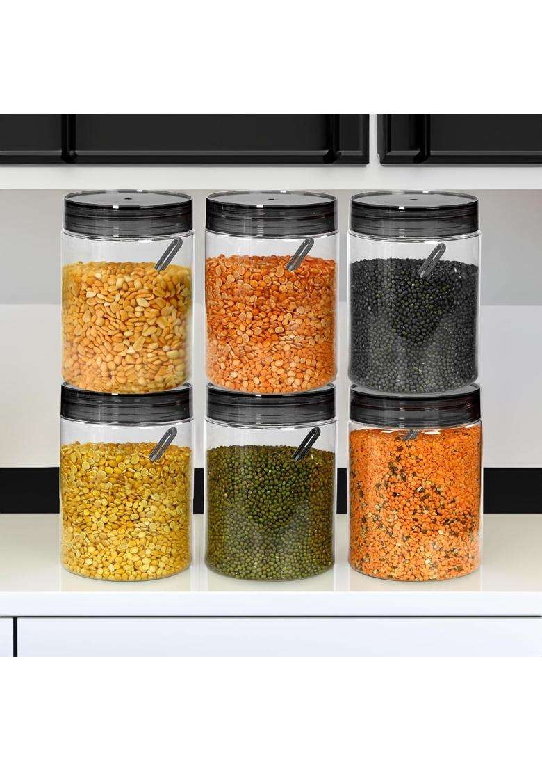 PEARLPET Plastic Containers for Kitchen Storage | 1000 ml | 33.8 fl oz | 6-Piece Set | BPA Free - Indya