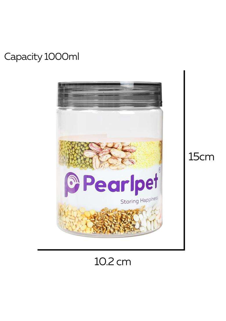PEARLPET Plastic Containers for Kitchen Storage | 1000 ml | 33.8 fl oz | 6-Piece Set | BPA Free - Indya