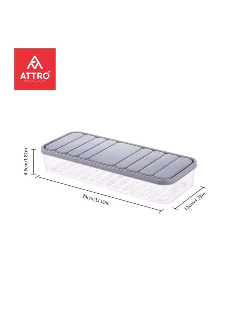 ATTRO Stack and Store Airtight Plastic Storage Containers for Kitchen | 1200 ml | 40.6 fl oz | 6-Piece Set - Indya