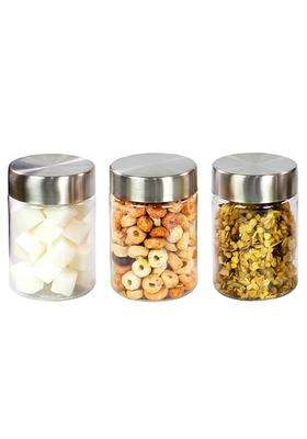 PEARLPET Plus Range Plastic Storage Jars and Containers for Kitchen | 300 ml | 10.1 fl oz | 3-Piece Set | BPA Free | Food Safe