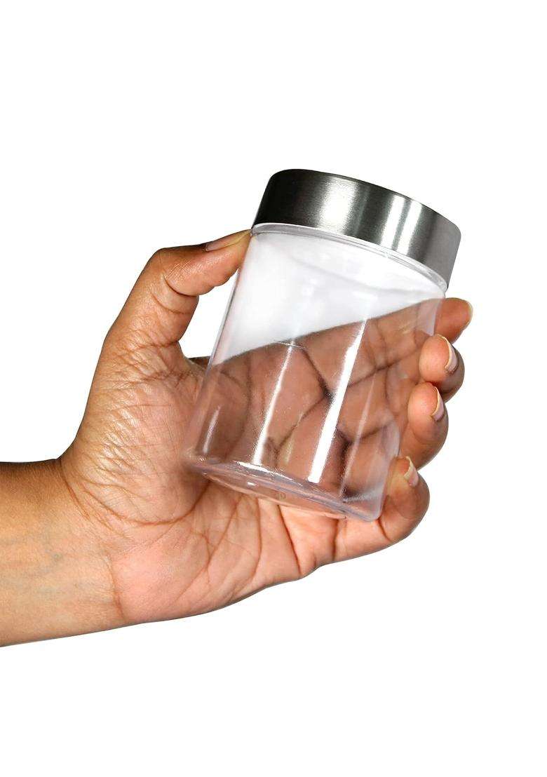 PEARLPET Plus Range Plastic Storage Jars and Containers for Kitchen | 300 ml | 10.1 fl oz | 3-Piece Set | BPA Free | Food Safe - Indya