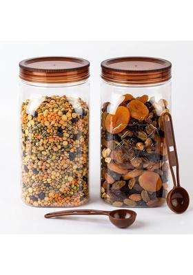 CELLO Retro Airtight Kitchen Storage Jars Pcs Maroon | 2000 ml | 67.6 fl oz | 2-Piece Set