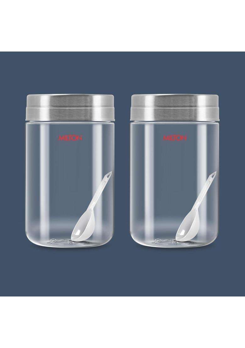 MILTON Steel Seal 2000 Airtight Food Grade Modular Plastic Container | 2000 ml | 67.6 fl oz | 2-Piece Set | BPA Free - Indya