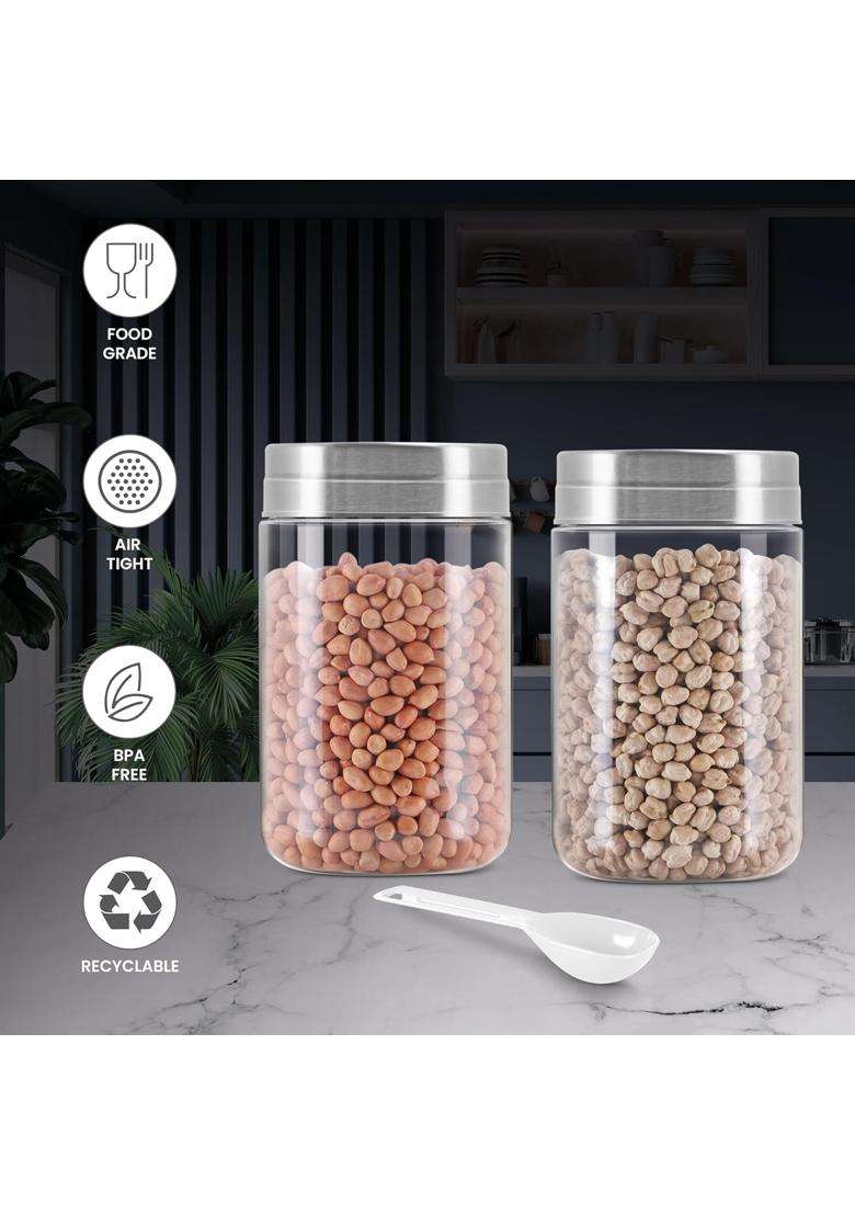 MILTON Steel Seal 2000 Airtight Food Grade Modular Plastic Container | 2000 ml | 67.6 fl oz | 2-Piece Set | BPA Free - Indya