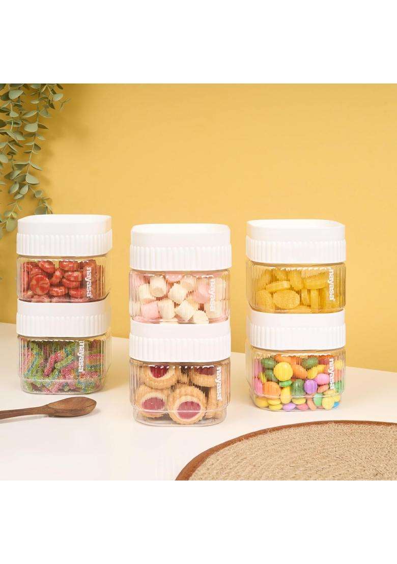 Nayasa Refresh Container BPA Free Food Grade Airtight Kitchen Storage Stackable | 500 ml | 16.9 fl oz | 6-Piece Set - Indya