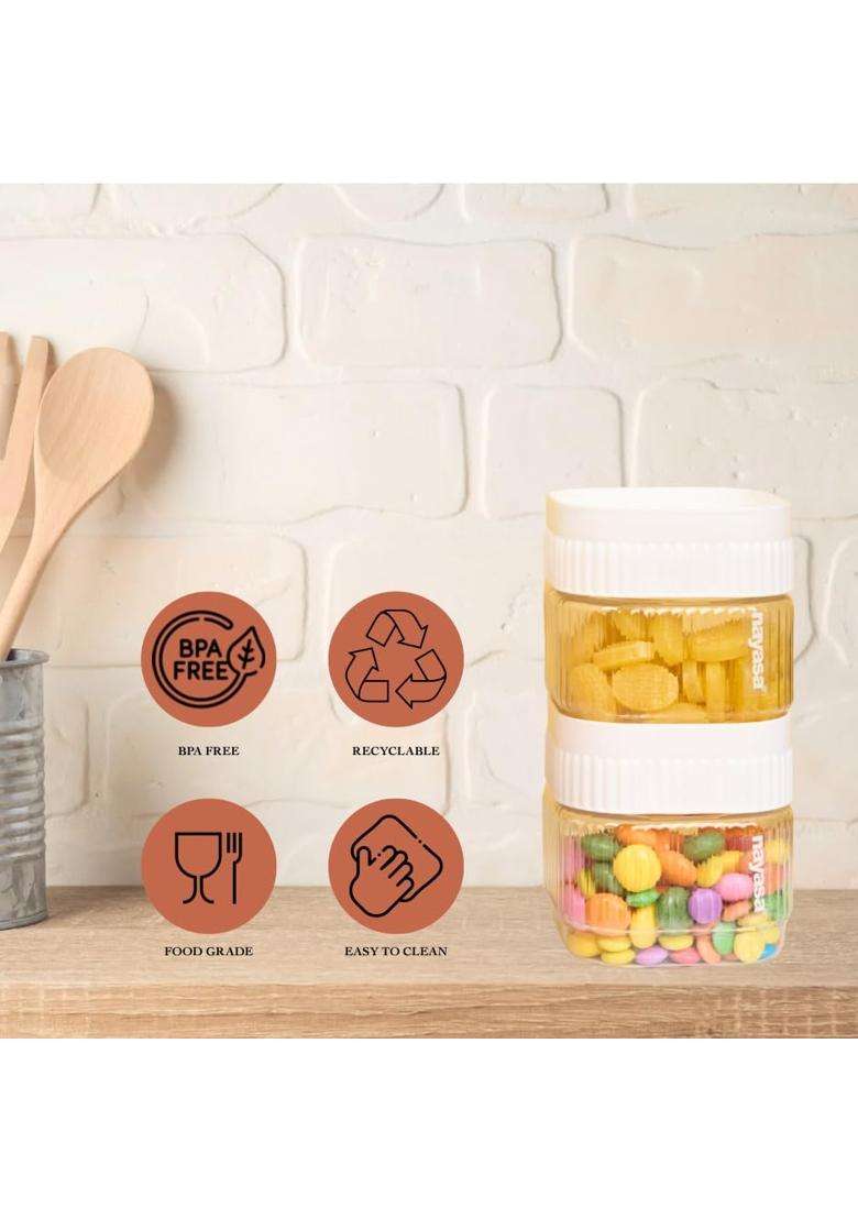 Nayasa Refresh Container BPA Free Food Grade Airtight Kitchen Storage Stackable | 500 ml | 16.9 fl oz | 6-Piece Set - Indya
