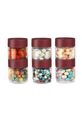 CELLO Modustack Glassy Storage Jars for Kitchen Pcs | 500 ml | 16.9 fl oz | 6-Piece Set | Lead Free