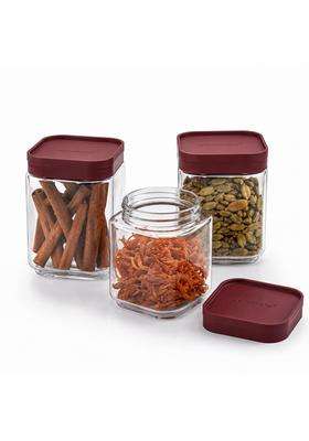 CELLO Modustack Square Storage Containers | 300 ml | 10.1 fl oz | 3-Piece Set | Food Safe