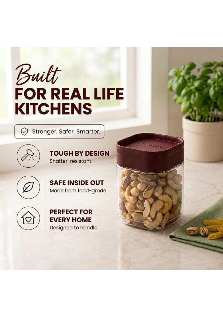 CELLO Modustack Square Storage Containers | 300 ml | 10.1 fl oz | 3-Piece Set | Food Safe - Indya