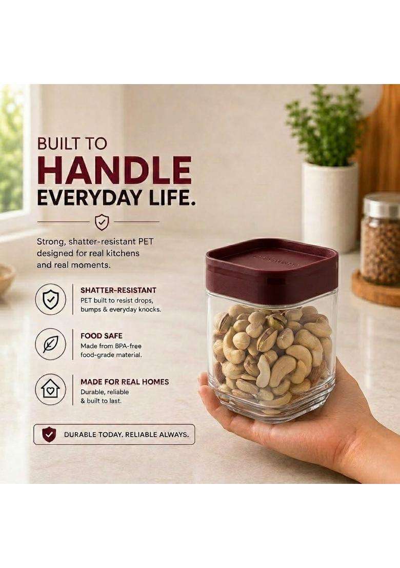 CELLO Modustack Square Storage Containers | 300 ml | 10.1 fl oz | 3-Piece Set | Food Safe - Indya