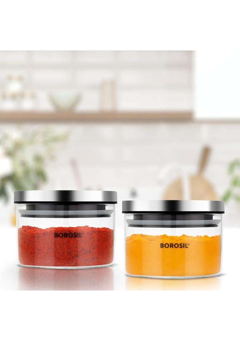 Borosil Classic Jar X | 300 ml | 10.1 fl oz | Dishwasher Safe | Microwave Safe | With Lid - Indya