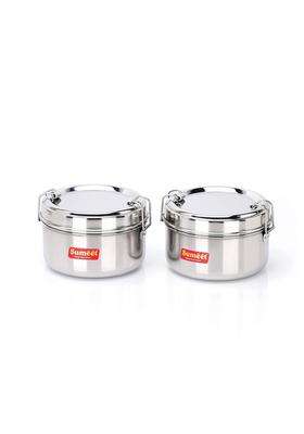 Sumeet Stainless Steel Meal Pack Lunch Box Tiffin for Kids School with Steel Separator | 300 ml | 10.1 fl oz | 11.5 cm | 4.5 Inch | Pack of 2