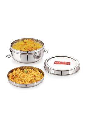 HAZEL Stainless Steel Tiffin Box with Inner Plate | 350 ml | 11.8 fl oz | With Lid