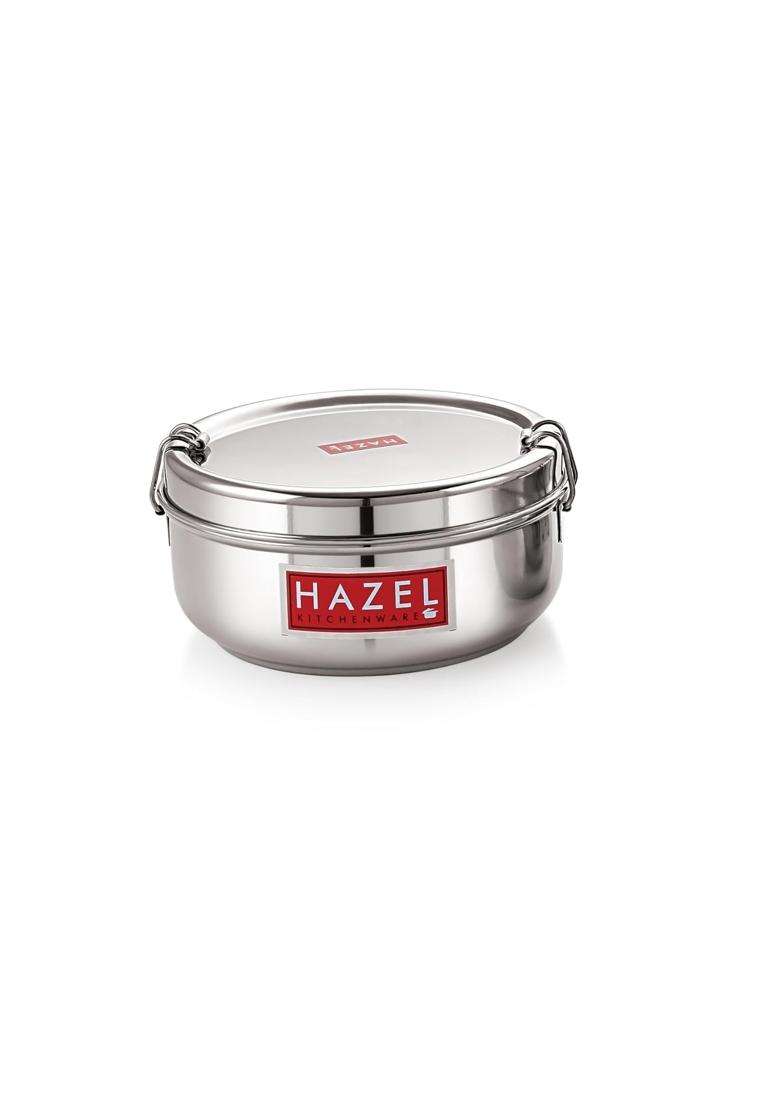 HAZEL Stainless Steel Tiffin Box with Inner Plate | 350 ml | 11.8 fl oz | With Lid - Indya
