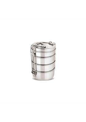 neelam Stainless Steel 26 Gauge Four Compartment Tiffin Lunch Box Box with Lid | 1500 ml | 50.7 fl oz