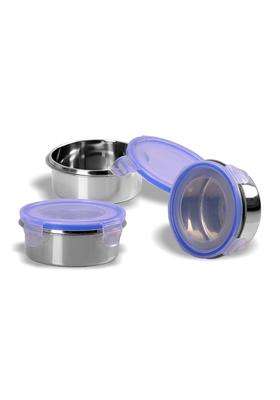 Sumeet Stainless Steel Airtight Containers with Leak Proof Lids | 300 ml | 10.1 fl oz | 3-Piece Set | Dishwasher Safe | BPA Free | Food Safe