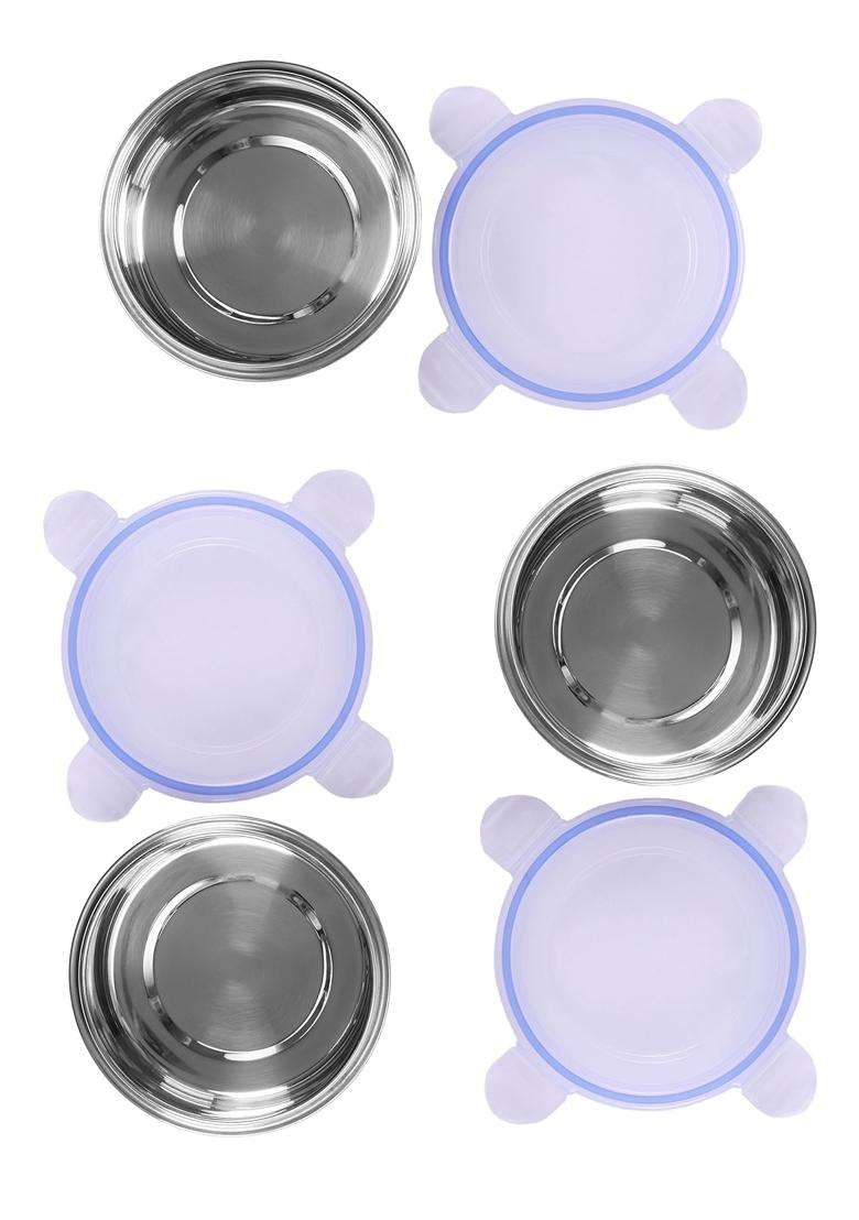 Sumeet Stainless Steel Airtight Containers with Leak Proof Lids | 300 ml | 10.1 fl oz | 3-Piece Set | Dishwasher Safe | BPA Free | Food Safe - Indya