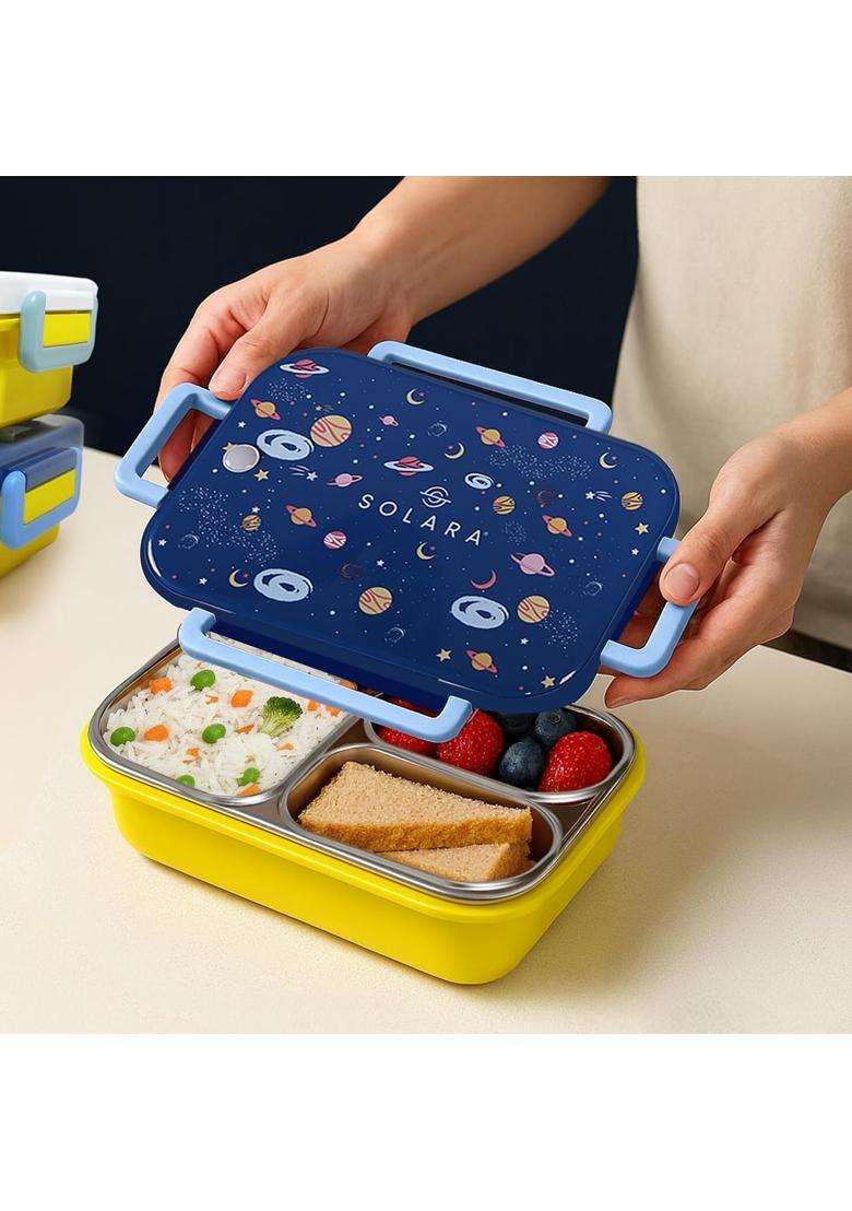 SOLARA Premium Stainless Steel Lunch Box for Kids | BPA Free | Leak Proof | Food Safe - Indya