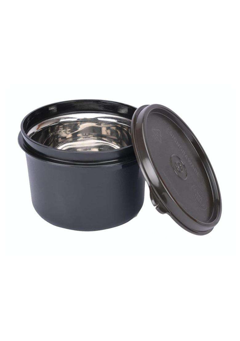SIGNORA WARE Signoraware Monarch Stainless Steel Storage Container | 500 ml | 16.9 fl oz | Microwave Safe | Leak Proof - Indya