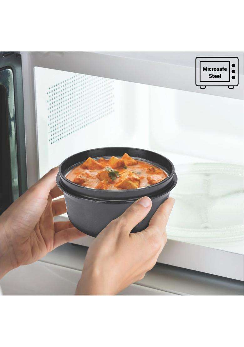 SIGNORA WARE Signoraware Monarch Stainless Steel Storage Container | 500 ml | 16.9 fl oz | Microwave Safe | Leak Proof - Indya