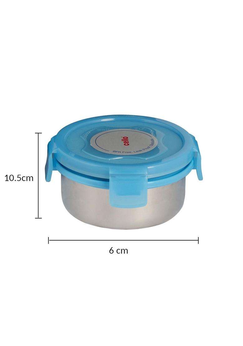 CELLO MF Click Steel Stainless Steel Lunch Box Set | 300 ml | 10.1 fl oz - Indya