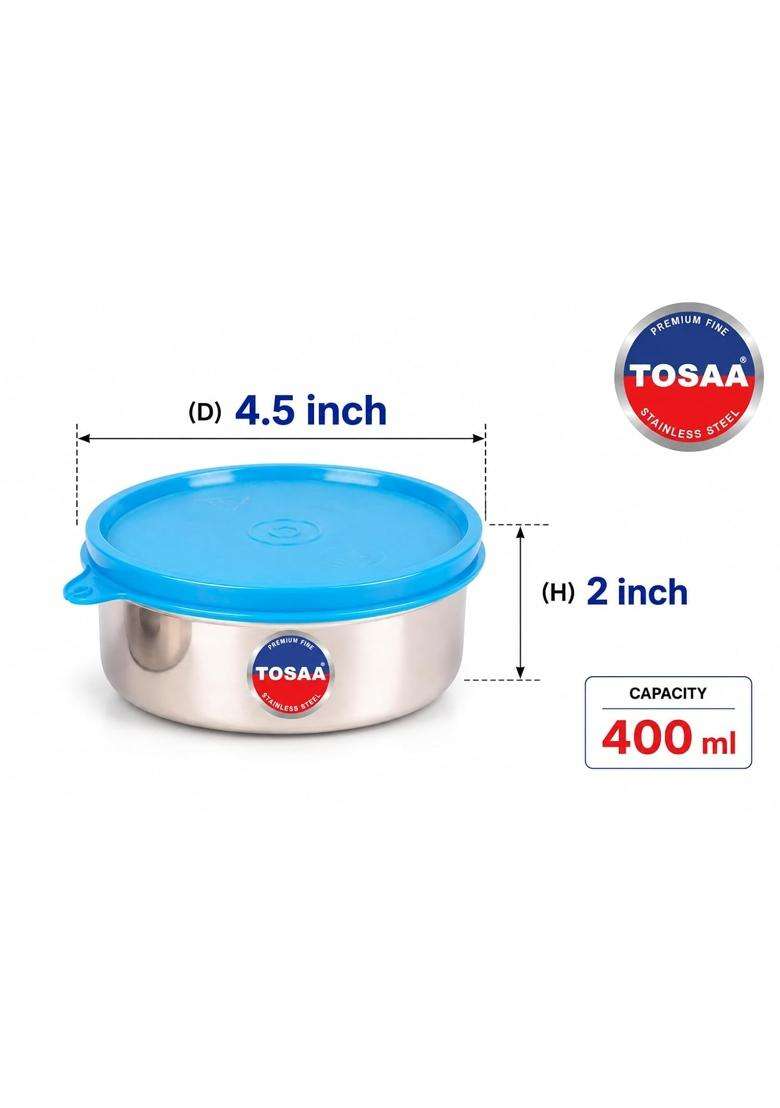 Tosaa Stainless Steel Sigma Container Medium | 400 ml | 13.5 fl oz | Leak Proof - Indya