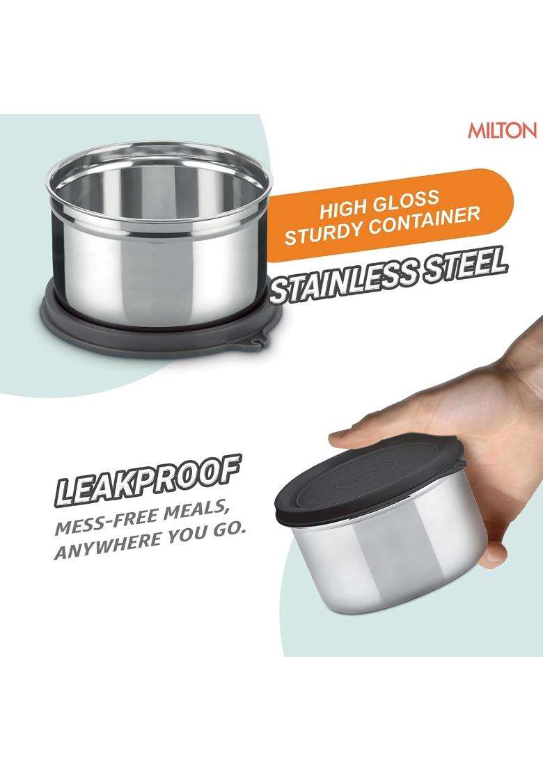 MILTON Stack Pack 4 Stainless Steel Lunch Box | 350 ml | 11.8 fl oz | Leak Proof | Food Safe - Indya