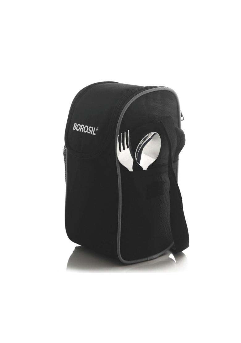 Borosil - Hot-N-Fresh Stainless Steel Insulated Lunch Box | 350 ml | 11.8 fl oz | 3-Piece Set - Indya