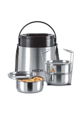 MILTON Steel Classic 3 Tiffin Lunch Box with Lifter | 300 ml | 10.1 fl oz | Insulated | Food Safe