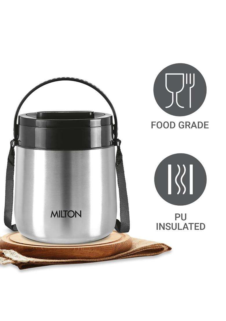 MILTON Steel Classic 3 Tiffin Lunch Box with Lifter | 300 ml | 10.1 fl oz | Insulated | Food Safe - Indya