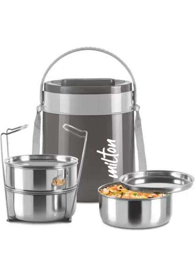 MILTON Classic Stainless Steel Tiffin Lunch Box with Lifter | 300 ml | 10.1 fl oz | Insulated | Food Safe - Indya