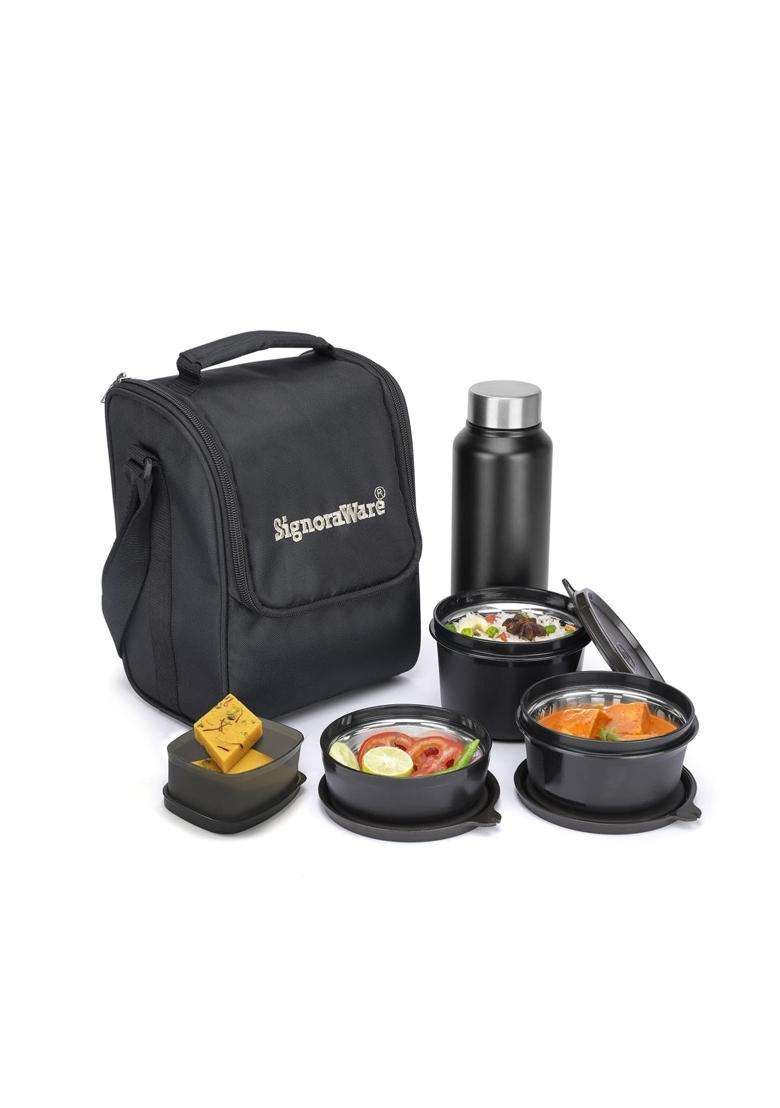 SIGNORA WARE SignoraWare Monarch Stainless Steel Lunch Box | 500 ml | 16.9 fl oz | Microwave Safe | Leak Proof - Indya