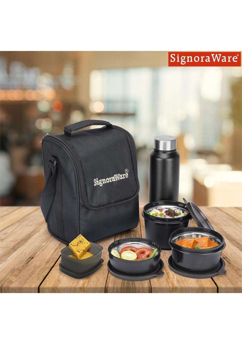 SIGNORA WARE SignoraWare Monarch Stainless Steel Lunch Box | 500 ml | 16.9 fl oz | Microwave Safe | Leak Proof - Indya
