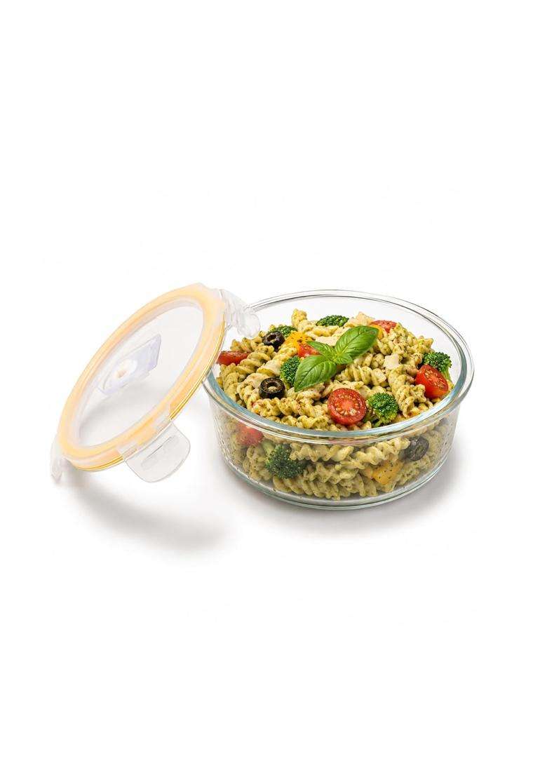 CELLO Fit and Fresh Round Lunch Box Container for Daily Use | 400 ml | 13.5 fl oz | Microwave Safe | Leak Proof - Indya