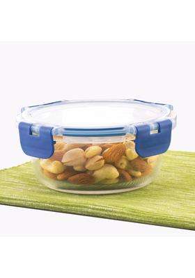 ATTRO Glassox Borosilicate Round Glass Lunch Box with PP Snap Lock Lid Food Storage | 400 ml | 13.5 fl oz | Microwave Safe | Leak Proof | Food Safe