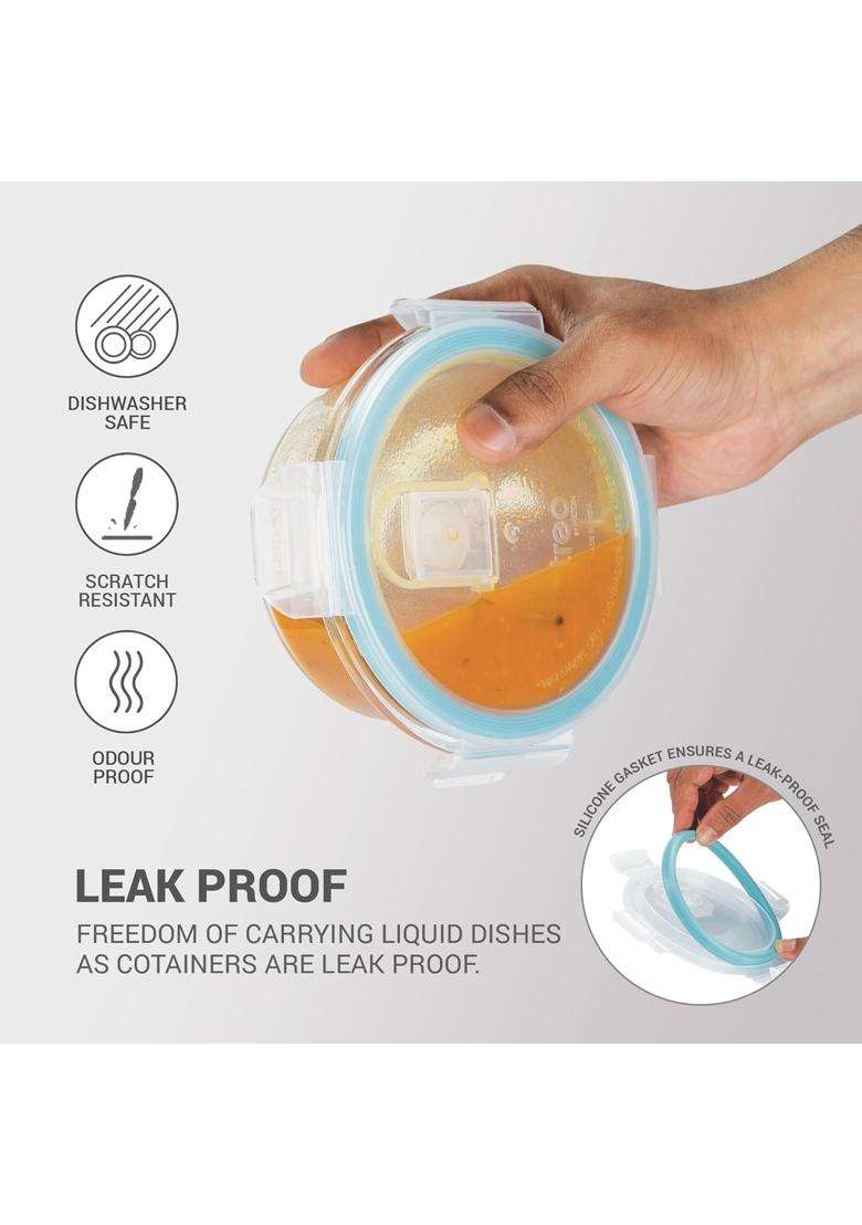 Treo By Milton All Fresh Glass Tiffin Lunch Box Containers with Insulated Bag | 400 ml | 13.5 fl oz | Microwave Safe | Leak Proof - Indya
