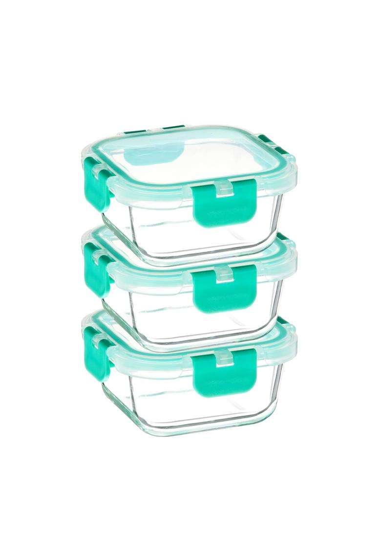 Solimo Amazon Brand Solimo Borosilicate Glass Container with Detachable Lid | 350 ml | 11.8 fl oz | Dishwasher Safe | Microwave Safe | Leak Proof - Indya