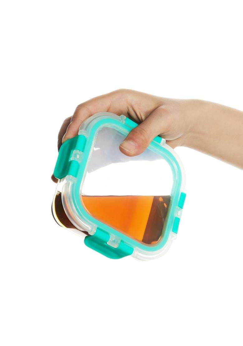 Solimo Amazon Brand Solimo Borosilicate Glass Container with Detachable Lid | 350 ml | 11.8 fl oz | Dishwasher Safe | Microwave Safe | Leak Proof - Indya